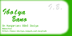ibolya bano business card